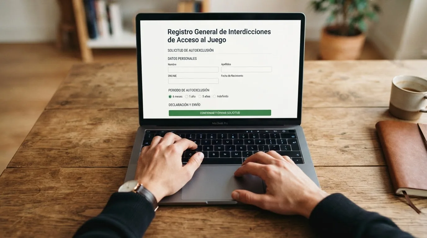 Interfaz o pantalla del Registro General de Interdicciones de Acceso al Juego