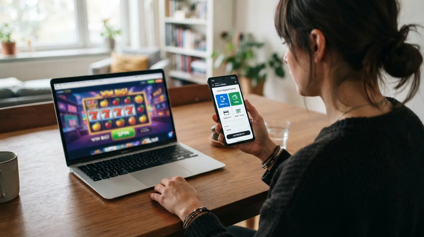 Dispositivos móviles mostrando las pantallas de pago con Bizum y PayPal en un casino online