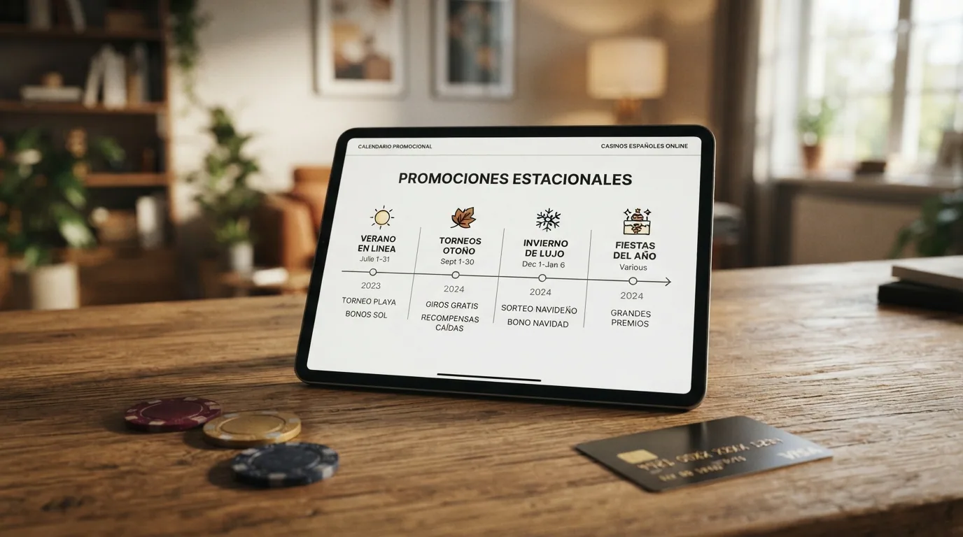Calendario visual con iconos de promociones por temporada y los principales hitos del año