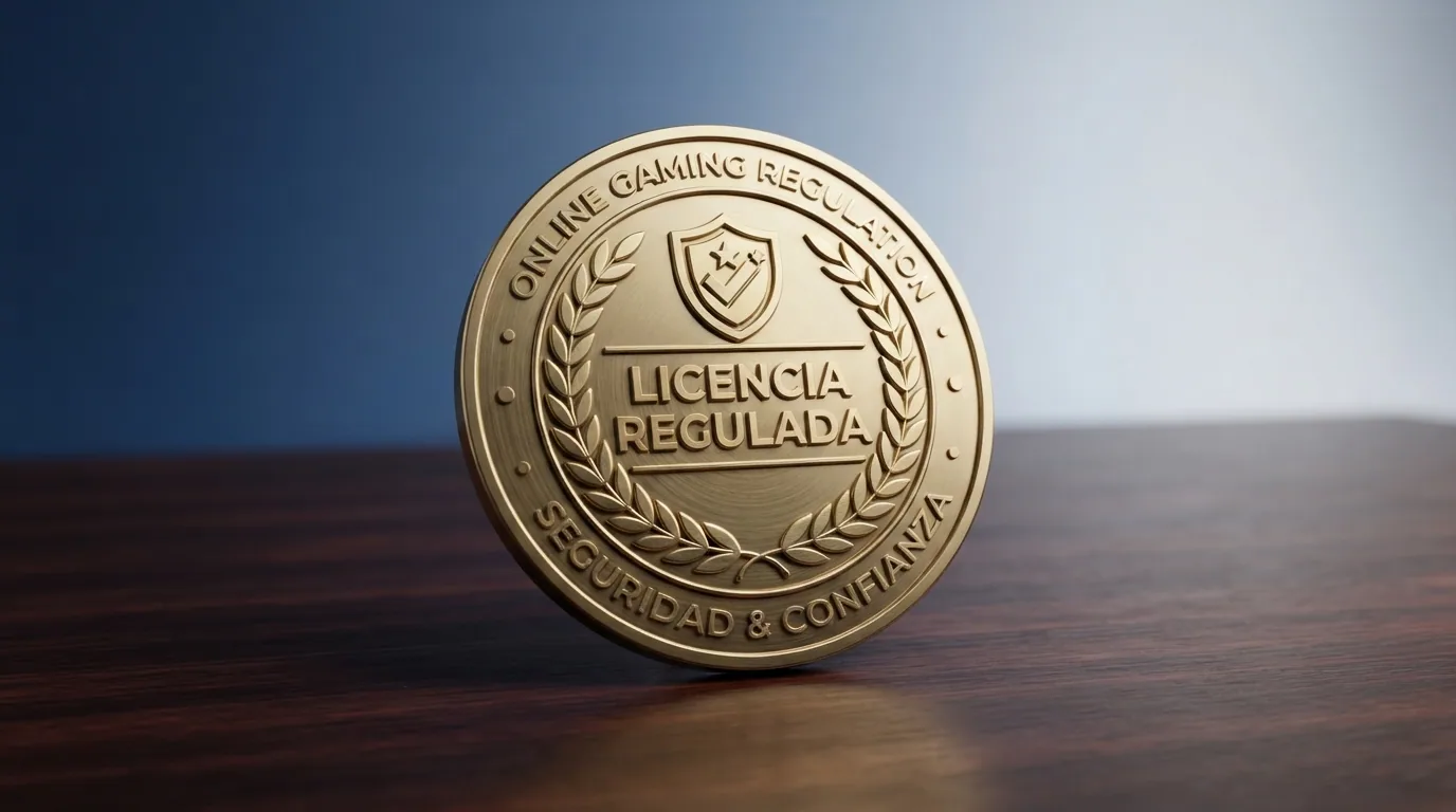 Sello o distintivo oficial de la DGOJ junto al dominio .es de un operador autorizado