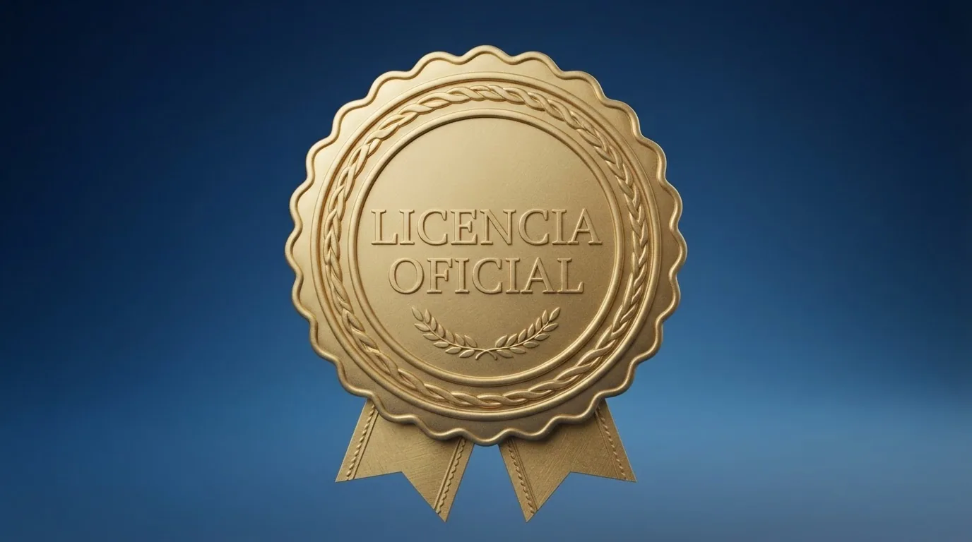 Captura del pie de página del sitio web oficial del operador con los sellos de licencia oficial y juego seguro