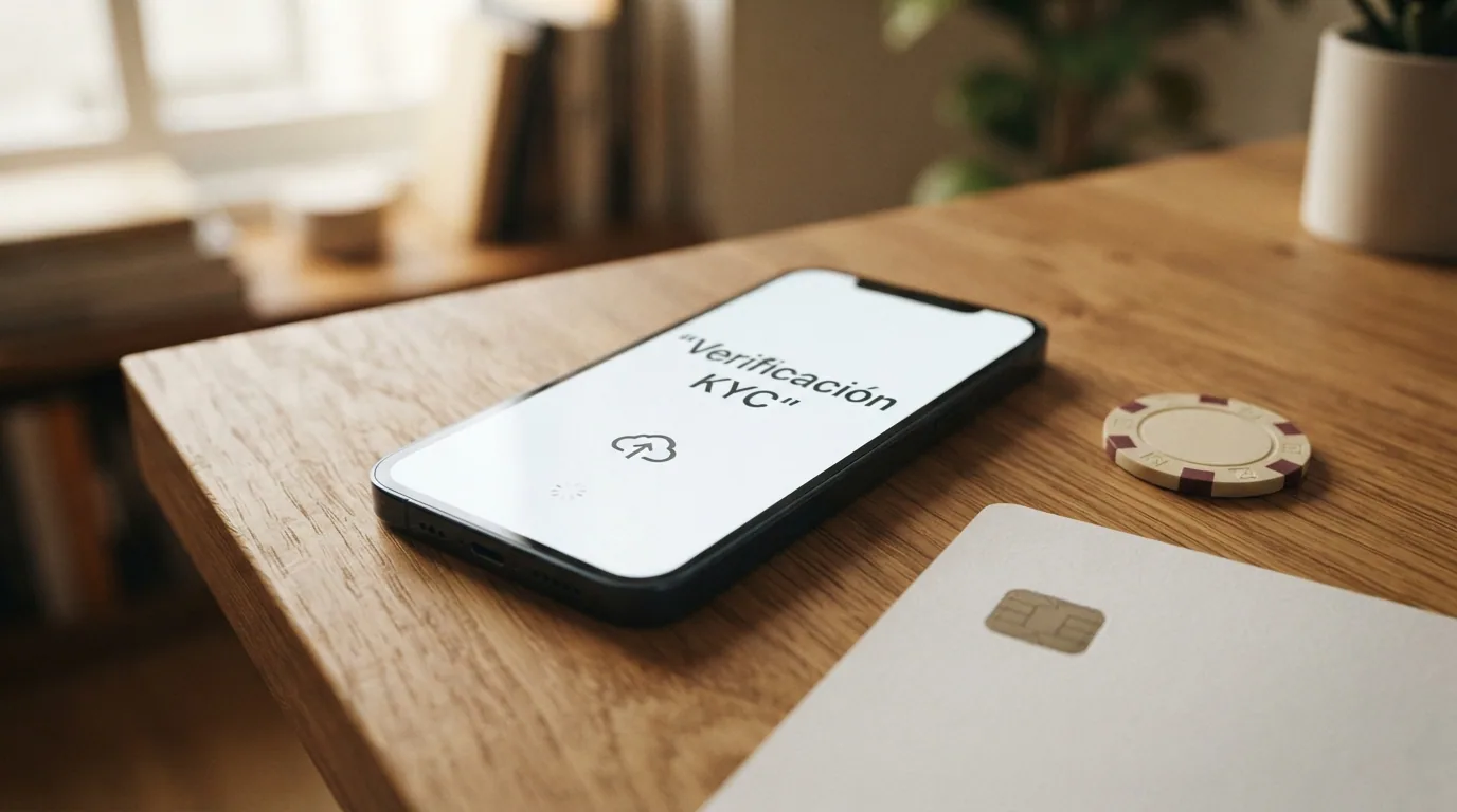 Documento de identidad junto a la pantalla de verificación KYC